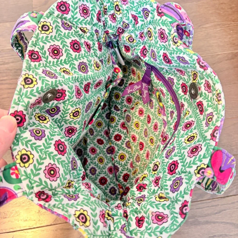 Vera Bradley Quilted Tote Bag Cotton Top Handle Purse Retired Print Viva La Vera